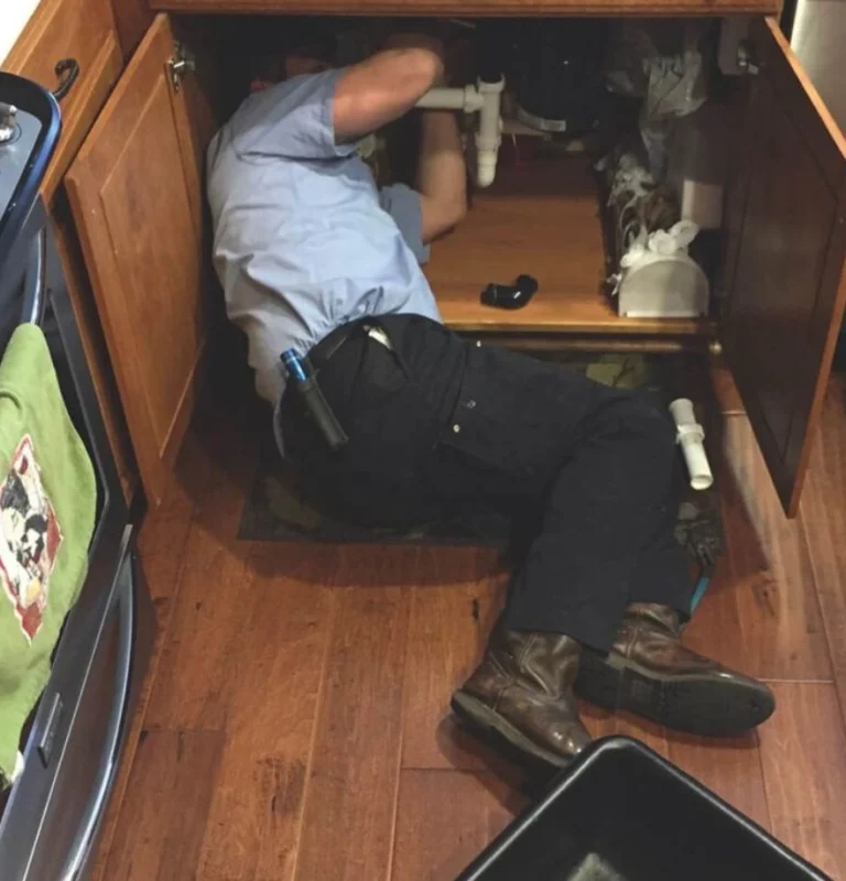 Plumber under kitchen in Chula Vista, CA Plumber under kitchen in Chula Vista, CA